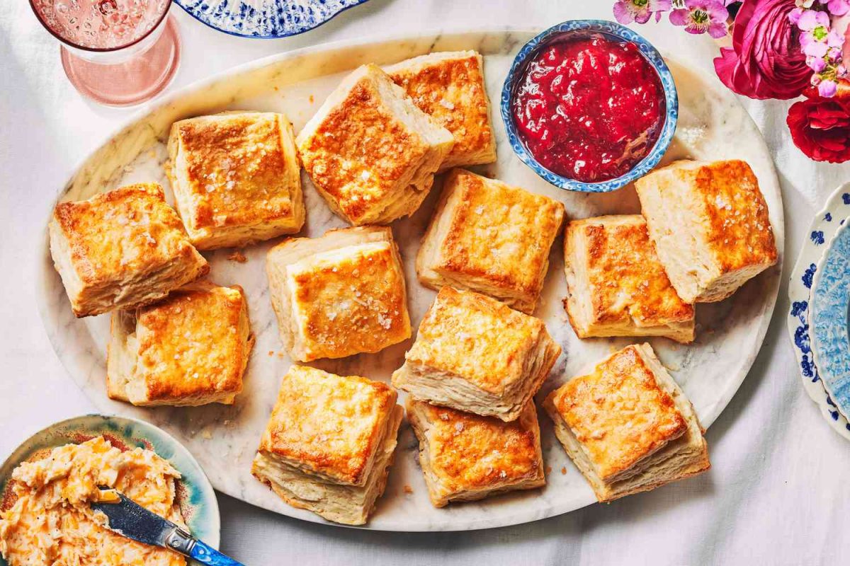 cream cheese biscuit square with jam